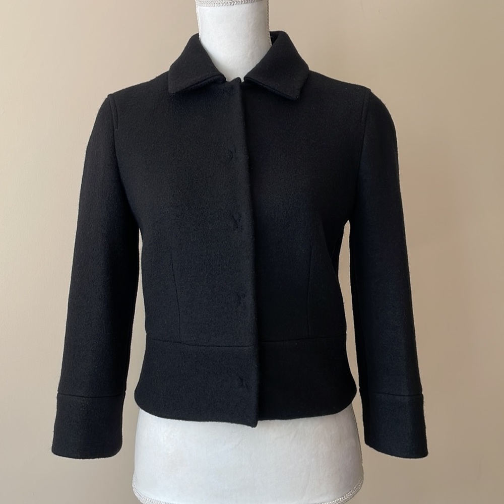 Club Monaco Black Wool Cropped Jacket - Picture 4 of 13